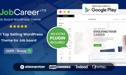 JobCareer 6.4 - Job Board Responsive WordPress Theme with All Plugins