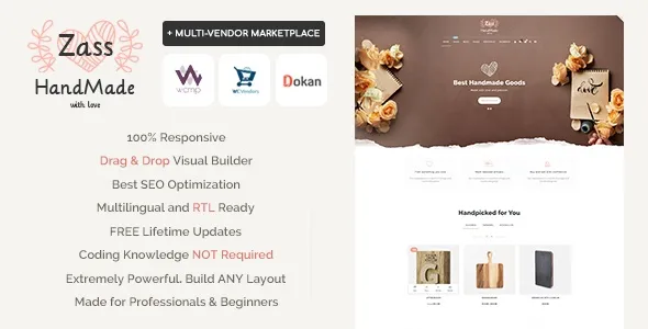 Zass best artisan WooCommerce theme for handmade products download