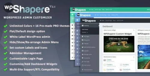 best WPShapere WordPress admin theme instant download