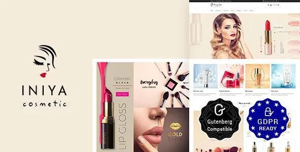Iniya best cosmetic WordPress theme for beauty brands download
