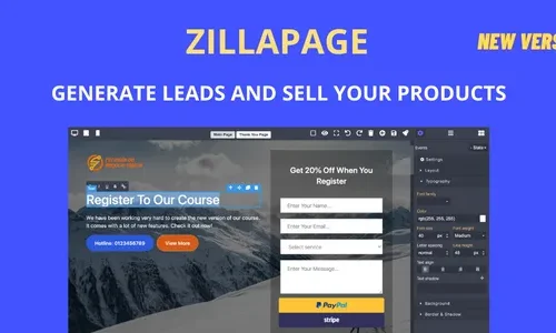 Zillapage 1.1.7 - Landing page and Ecommerce builder - Activated