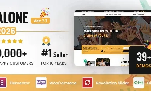 Alone 7.8.4 – Charity Multipurpose Non-profit WordPress Theme