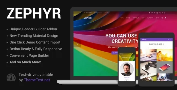 Zephyr best Zephyr Material Design WordPress theme download