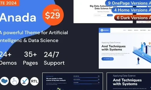Anada 2.4 – Data Science & Analytics SaaS WordPress Theme