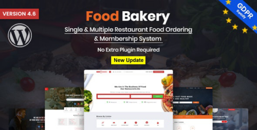 FoodBakery 4.3 – Food Delivery Restaurant Directory WordPress Theme