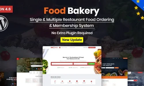 FoodBakery 4.3 – Food Delivery Restaurant Directory WordPress Theme