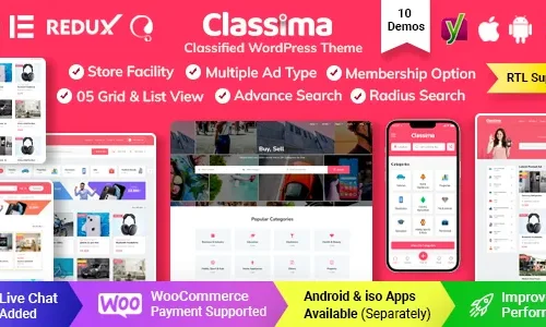 Classima 2.13.0 – Classified Ads WordPress Theme