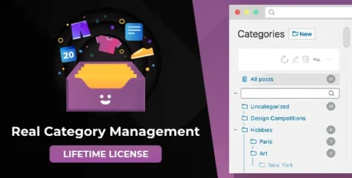 WordPress Real Category Management plugin dashboard showing drag-and-drop interface