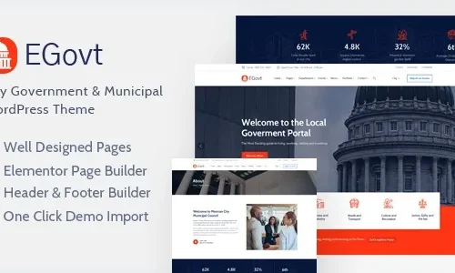 EGovt 1.6.2 – City Government WordPress Theme