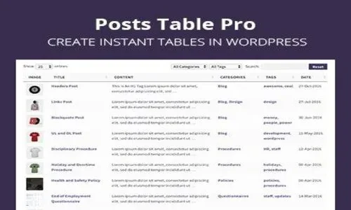 Posts Table Pro 3.2.1 By Barn2Media