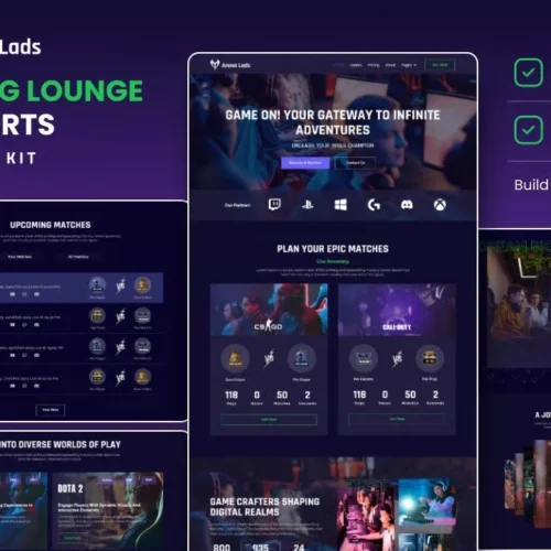 Arena Lads - Esports & Gaming Elementor Template Kit