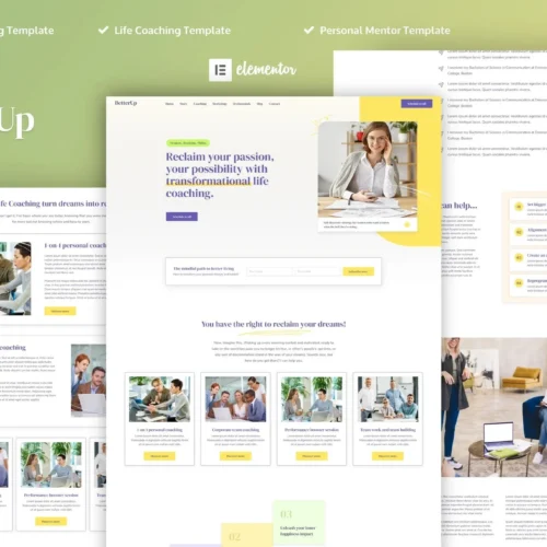 BetterUp - Business Coaching & Mentor Elementor Pro Template Kit