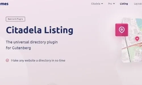 Citadela Listing 6.2.2 – The universal directory plugin for Gutenberg