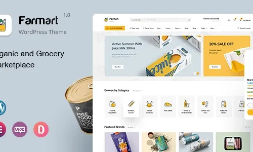 Farmart 1.3.0 – Organic & Grocery Marketplace WordPress Theme