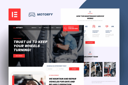 Motorfy - Car Service & Maintenance Elementor Template Kit