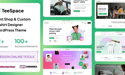 TeeSpace 1.3.3 – Print Custom T-shirt Designer WordPress theme