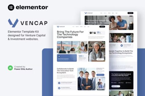 best Vencap investment Elementor template for professional websites