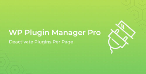 WP Plugin Manager Pro 1.1.4 – Deactivate Plugins Per Page