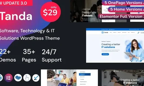 Tanda 2.3 – Technology & IT Solutions WordPress Theme