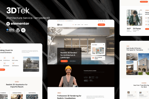 3DTek - 3D Render Service for Architecture & Landscape Elementor Kit