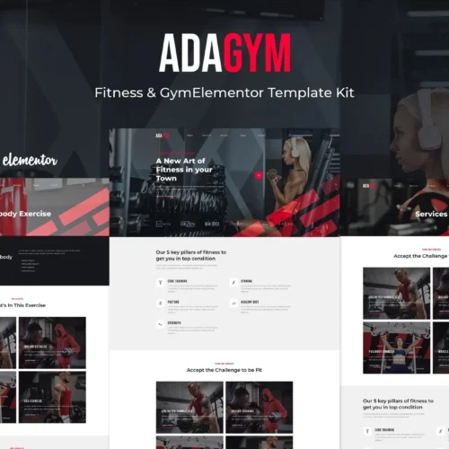Adagym - Fitness & Gym Elementor Template Kit