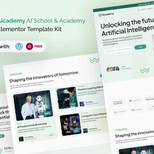 Aicademy - AI School & Academy Elementor Template Kit
