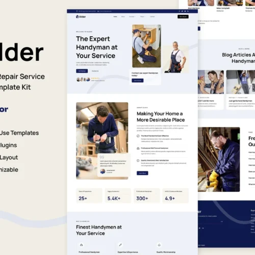 Alder - Handyman & Repair Service Elementor Template Kit