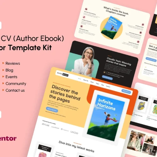 ArcherBooks - Author & eBook Resume Elementor Pro Template Kit