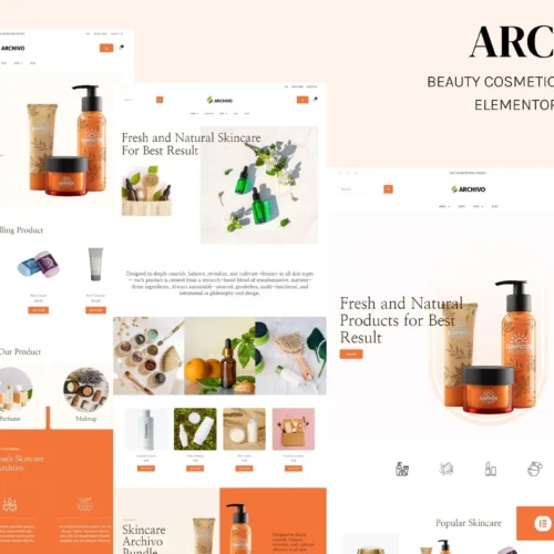 Archivo - Beauty Cosmetics & Skincare Elementor Template Kit