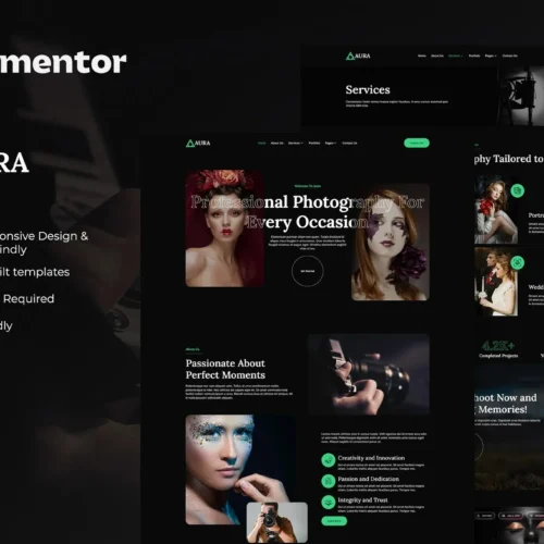 Aura - Photography & Portfolio Elementor Template Kit