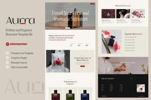 Aurra - Perfume and Fragrance Elementor Template Kit