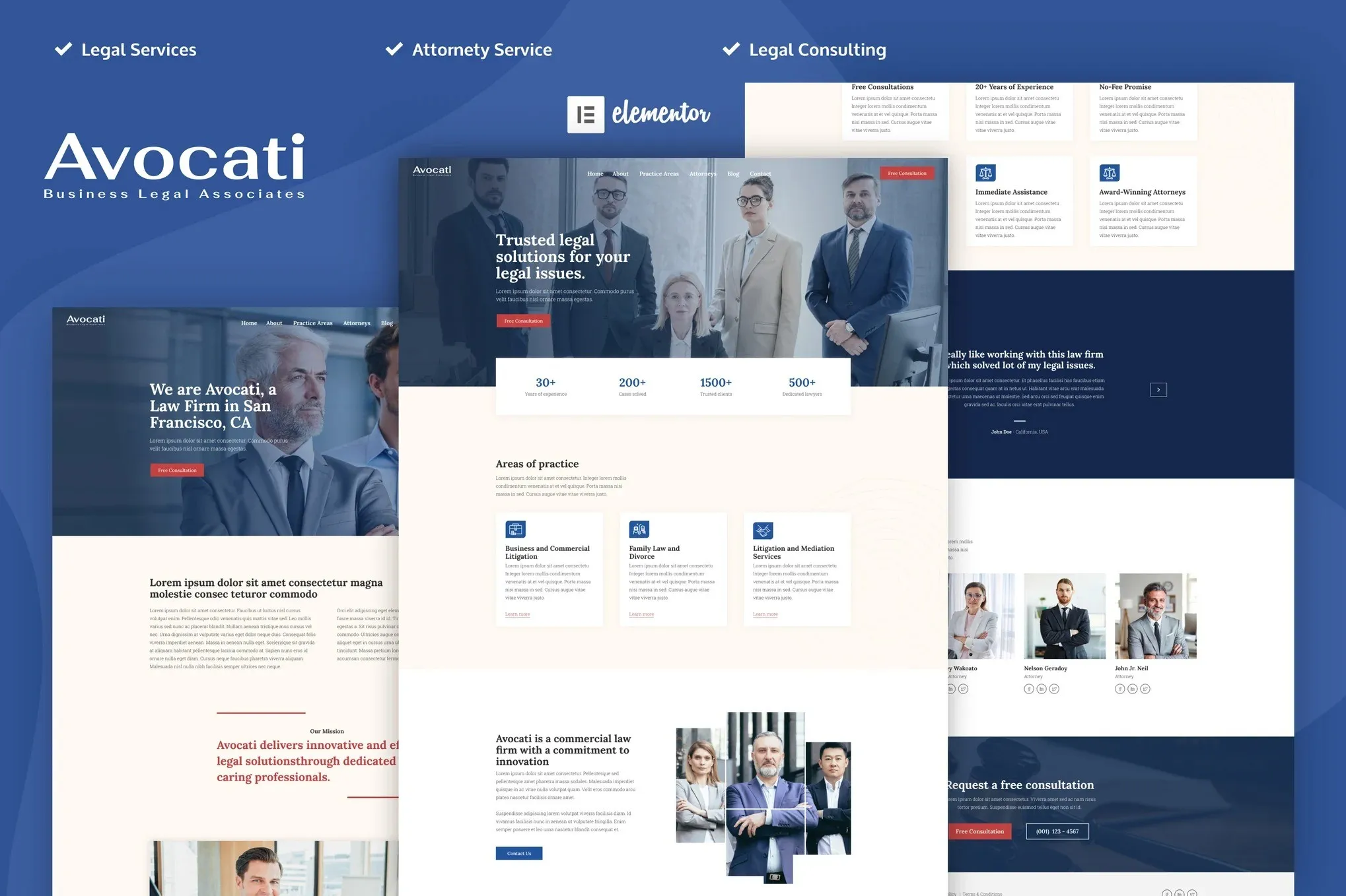 Avocati - Law Firm & Attorney Elementor Template Kit Avocati - Law Firm & Attorney Elementor Template Kit - Image 1