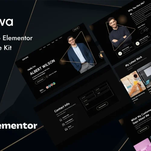 Awwa - Dark Portfolio Elementor Template Kit