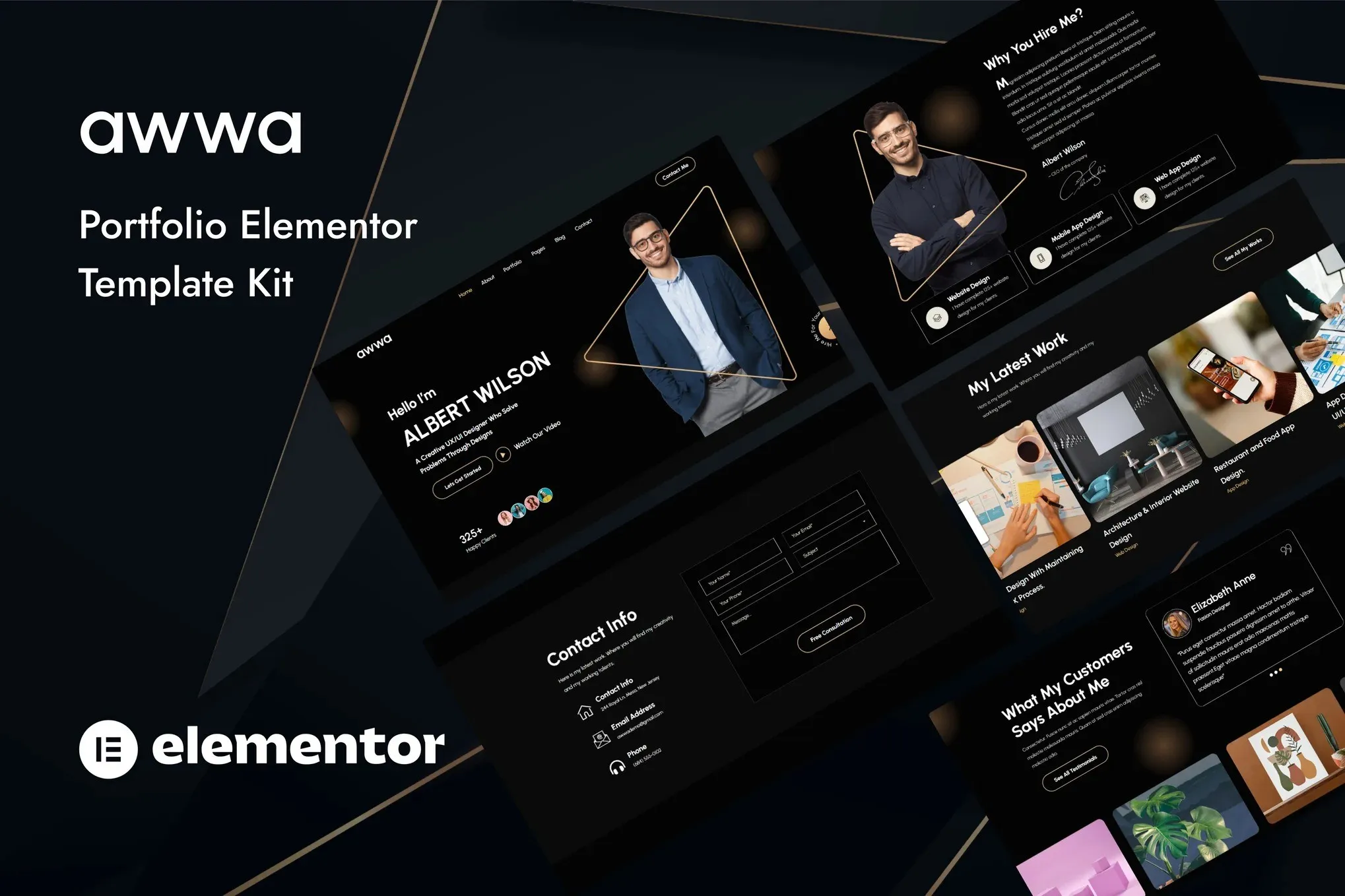 Awwa - Dark Portfolio Elementor Template Kit Awwa - Dark Portfolio Elementor Template Kit - Image 1