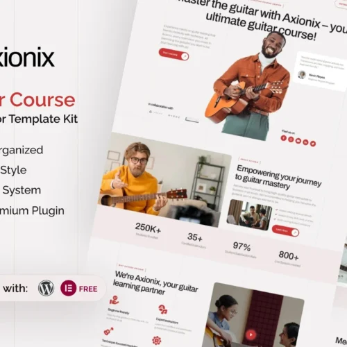 Axionix - Guitar Course Elementor Template Kit