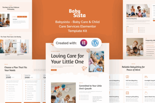 Babysista - Baby Care & Child Care Services Elementor Template Kit