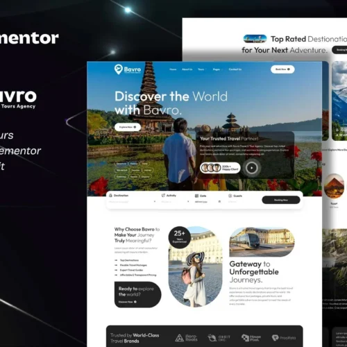 Bavro - Travel & Tour Agency Elementor Template Kits