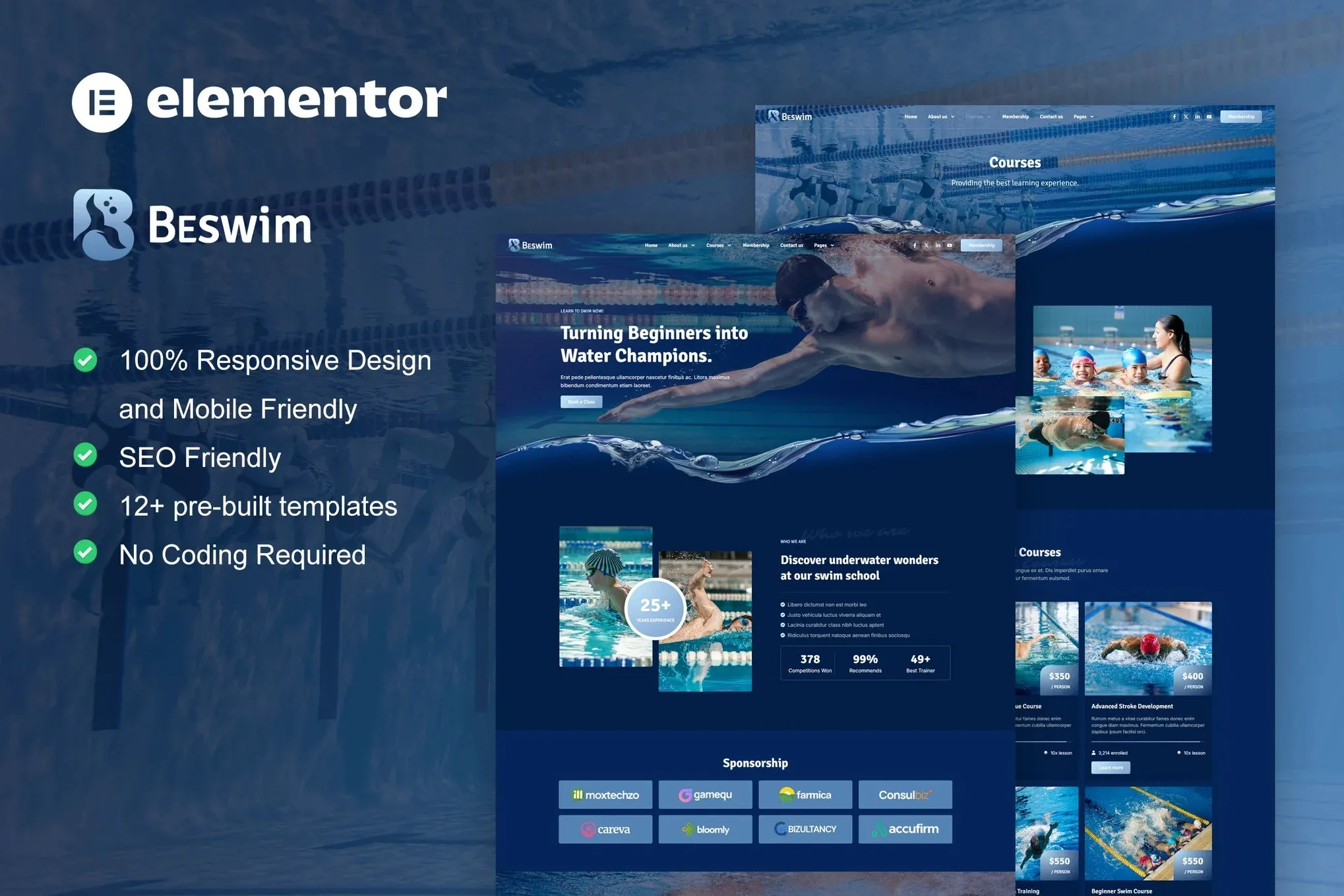Beswim - Swimming Courses & Training Elementor Pro Template Kit Beswim - Swimming Courses & Training Elementor Pro Template Kit - Image 1