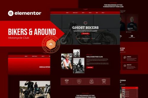 Bikers & Around - Motorcycle Club Elementor Template Kit