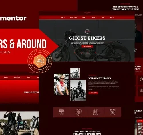 Bikers & Around - Motorcycle Club Elementor Template Kit