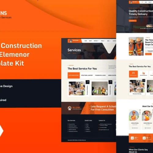 Billdins - Construction Services Elemenor Pro Template Kit
