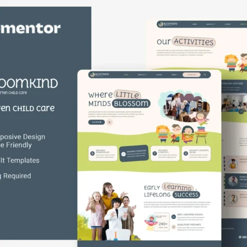 Bloomkind - Kindergarten Child Care Elementor Template Kit