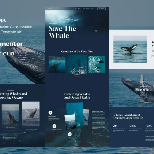 BlueHope - Whale & Marine Conservation Elementor Template Kit