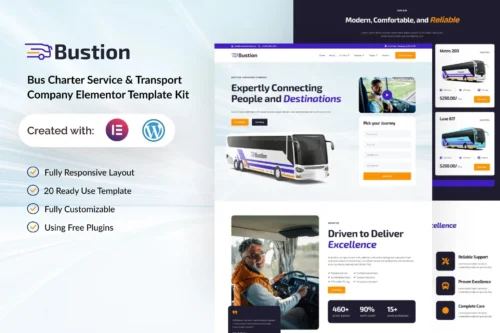 best bus charter website template instant download