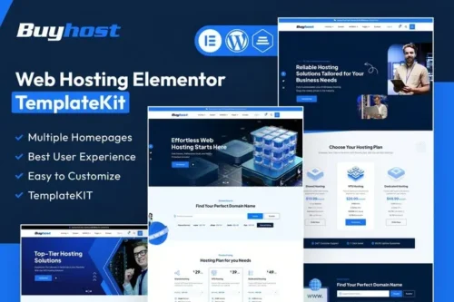 best Buyhost Elementor template kit for web hosting download
