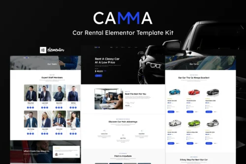best car rental Elementor template kit for taxi businesses download