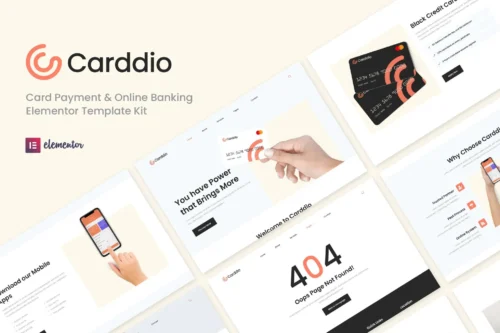 best banking Elementor template for card payment websites download