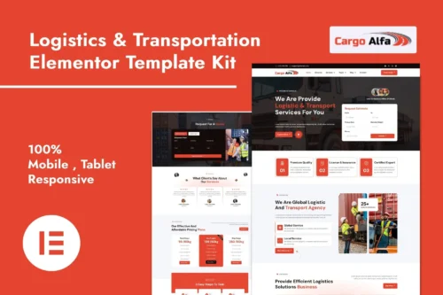 best logistics Elementor template kit instant download