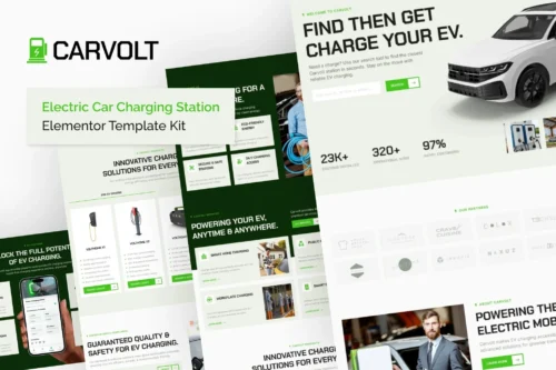 best EV charging station Elementor template download instant
