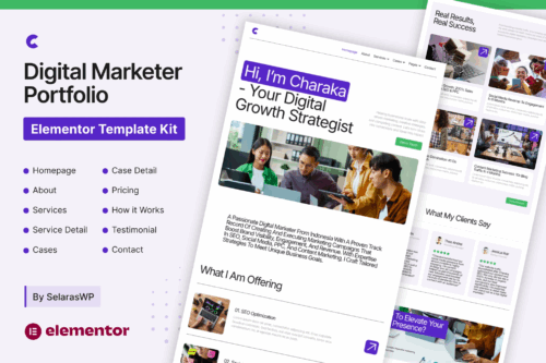 Charaka - Digital Marketer Portfolio Elementor Pro Template Kit